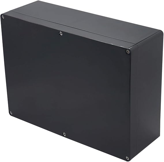Project Box IP65 Waterproof Junction Box ABS Plastic Black Electrical Boxes DIY Electronic Project Case Power Enclosure 11.42x8.27x3.94 inch (290x210x100 mm)