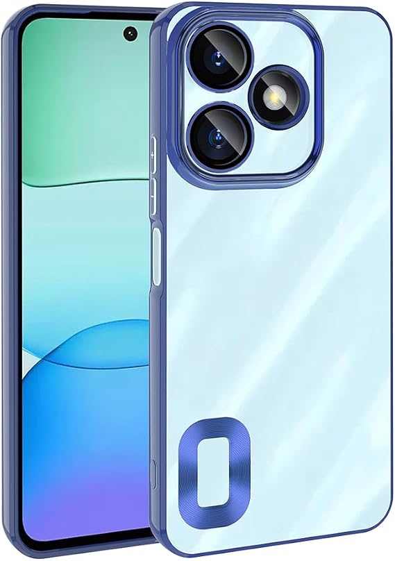 Zore Xiaomi ile uyumlu Redmi 13 4G Kılıf Kamera Korumalı Logo Gösteren Zore Omega Kapak Sierra Mavi