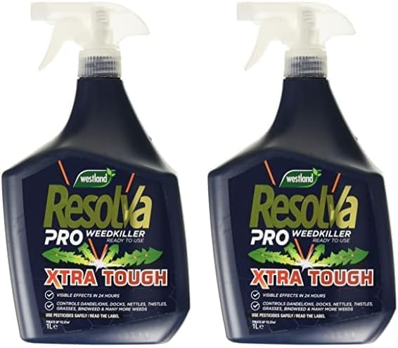 Resolva 20300382 Pro Ready To Use Weed Killer, 1 Litre, Transparent - Packaging May Vary (Pack of 2)