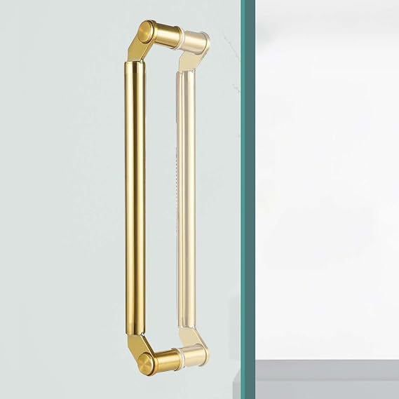Door Pull Glass Door Push Pull Handle for Interior Exterior, Barn Bathroom Entry Two-Sided Doors Handles, Rustproof Door Knobs for Bank Garage Shed Closet (Gold 150cm/59inch)
