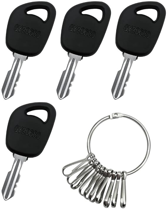 Strongthium 4-Pack Ignition Keys with Key Ring Replaces GY20680 140403 112-0312 AM131946 Compatible with John Deere Husqvarna Craftsman Toro Ride-on Lawn Mowers & Tractors