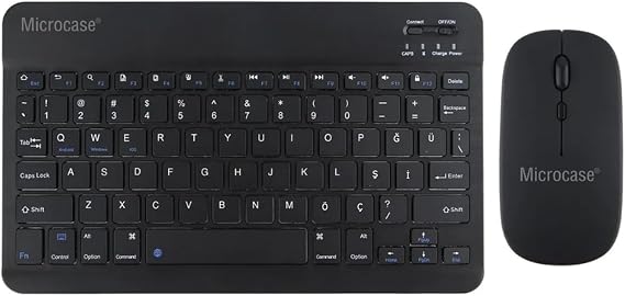 Microcase Tablet ve Telefonlar için Türkçe Q Bluetooth Klavye ve Mouse Set - AL3476 (Siyah)