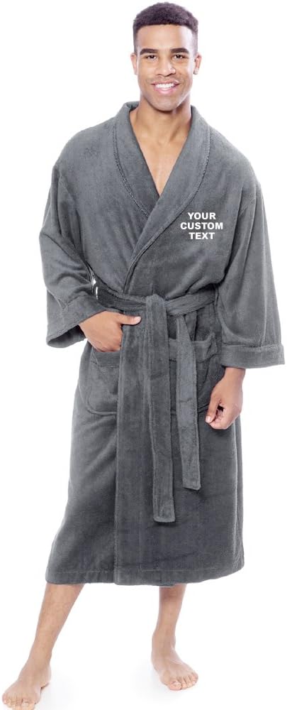 Stars and Stripes UNISEX Personalised Bathrobe with YOUR CUSTOM TEXT Embroidery on TERRY TOWEL 100% COTTON Terry Towel Bathrobes, personalised terry bath robe, cotton personalised bathrobe