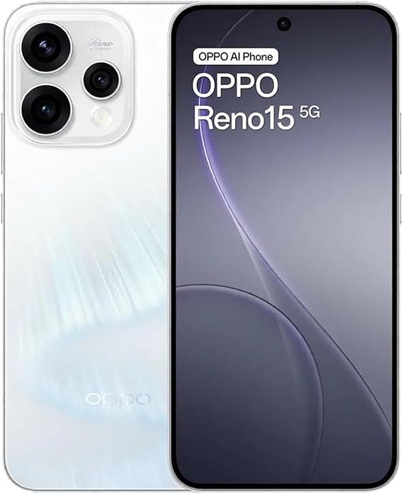 OPPO Reno15 5G CPH2825 512GB Storage 12GB RAM Android 16 Factory Unlocked Smartphone (Aurora White)