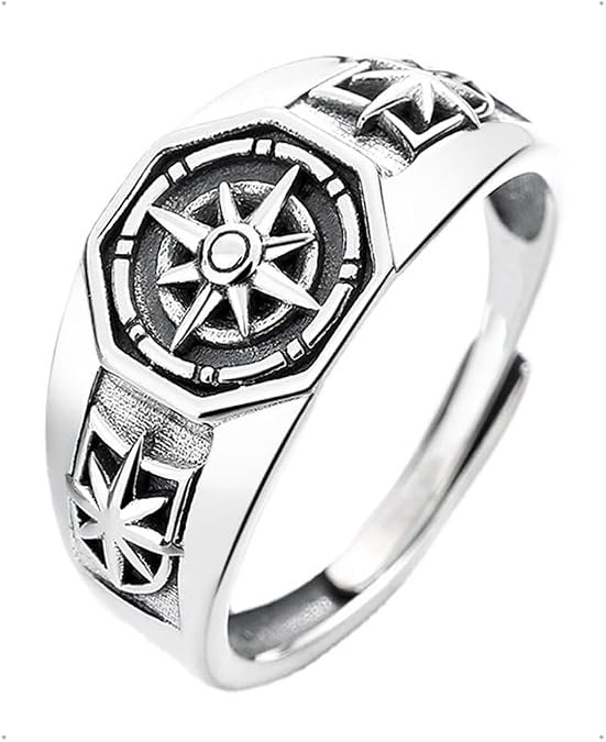 Adjustable Rings for Men, Mountain Ring Unisex, Vintage Hip Pop Chunky Fidget Ring Toe Rings Thumb Ring Open Ring Single Ring Gift for Men Women Boys Jewellery Gifts