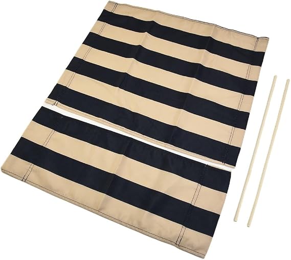 Directors Chair Replacement Cover Set Canvas Seat Kit for Round Rod Folding Chairs Washable Polyester Fabric Navy Blue and White Striped Outdoor Garden Furniture(1 Set)