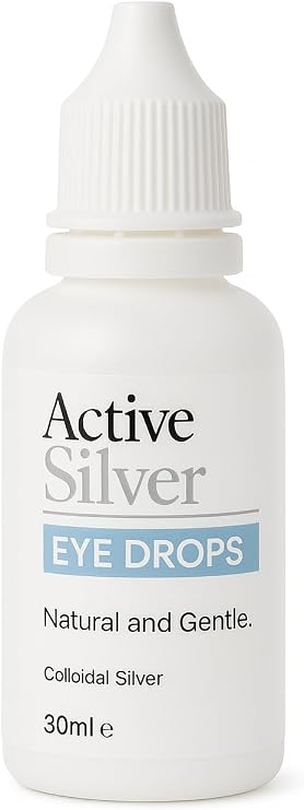 Active Silver - Natural Eye Drops - Colloidal Silver for Humans - 10ppm - Gentle, Vegan-Friendly, Travel Size – Made in the UK - Eye Care - 30ml Dropper Bottle