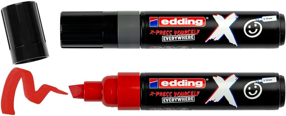 edding X Markör, Yay Grey Set, 2'li Akrilik Markör Seti, Kesik Uç 2-10 mm