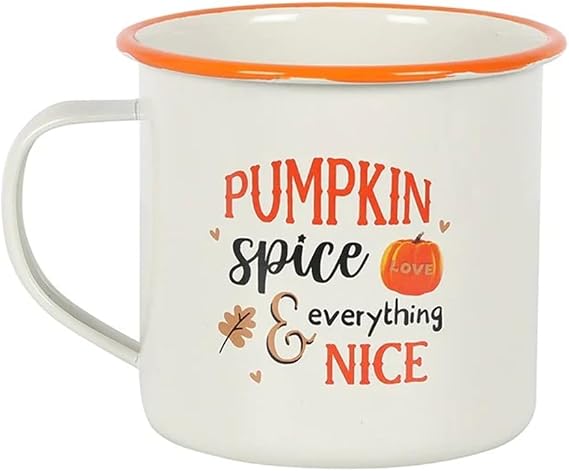 something different HA_40331 Enamel Mug | Pumpkin Spice | 1pc. 165g, White