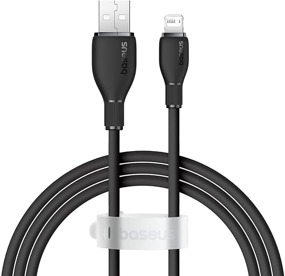 Baseus Pudding Hızlı Şarj Özellikli Lightning Kablo 2.4A, 1.2 Metre, Siyah