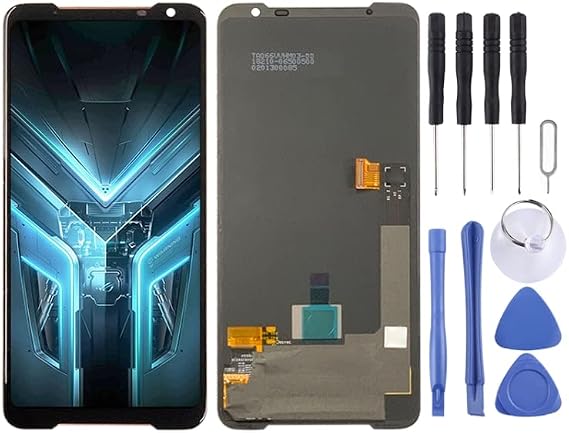 Mobile Phone LCD Display AMOLED LCD Screen for ASUS ROG Phone 3 ZS661KS with Digitizer Full Assembly (Black) Repair Part