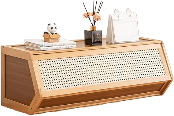 Bamboo Stackable Storage Cabinet with Flip-Up Door