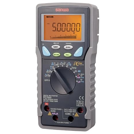 Japan KYORITSU SANWA PC7000 Digital Multimeters Voltmeter Hz Ohm NCV Capacitance Resistance Tester DMM(PC Link) 500000 Count for DCV, Dual Display(PC7000)