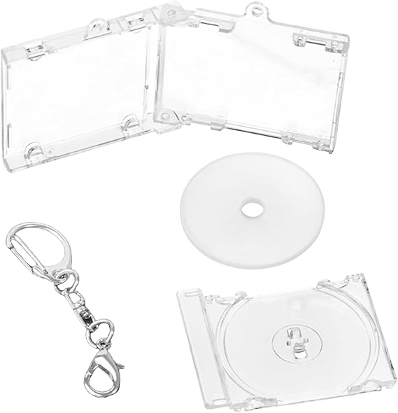 Cdホルダー キーチェーン アルバムケース ディスクアルバム ペンダント ディスクボックス プレーヤー型ペンダントケース クリアcd ジュエルキーリング