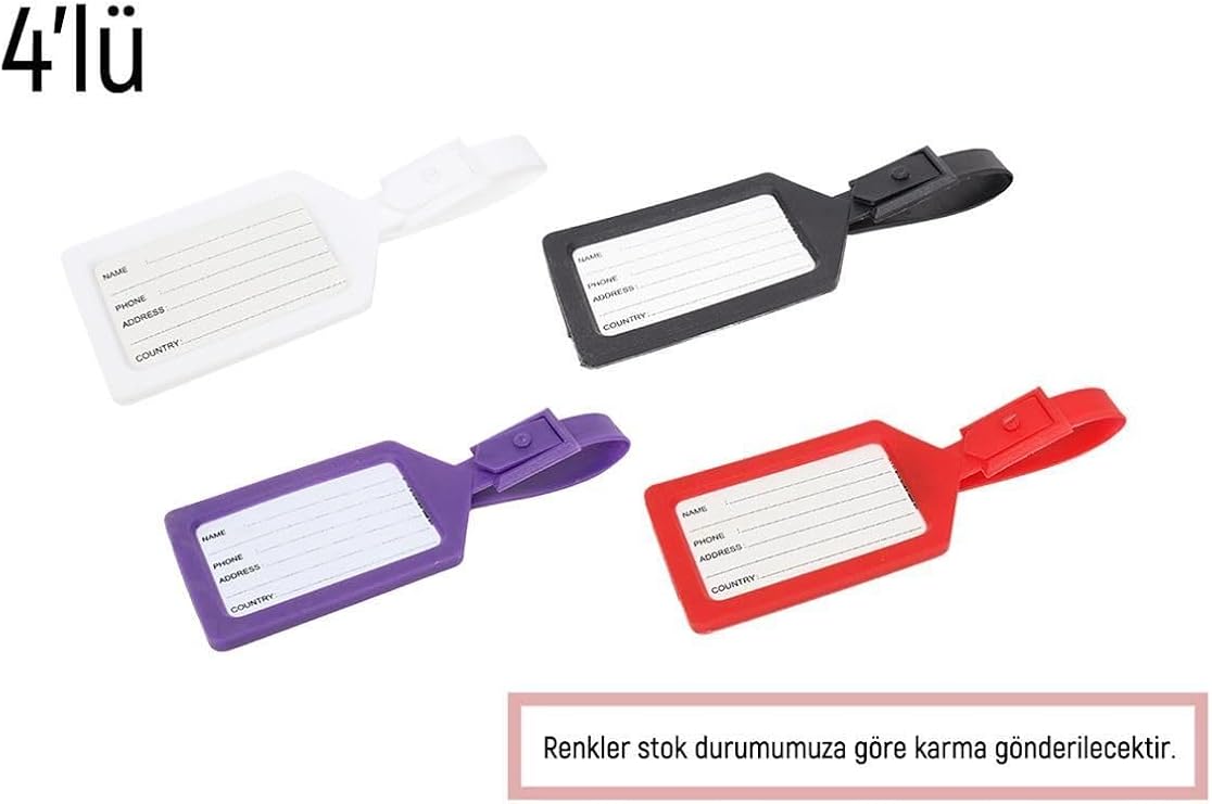 Bagacar Valiz Isimliği Uçak Bagaj Etiketi 4 Lü