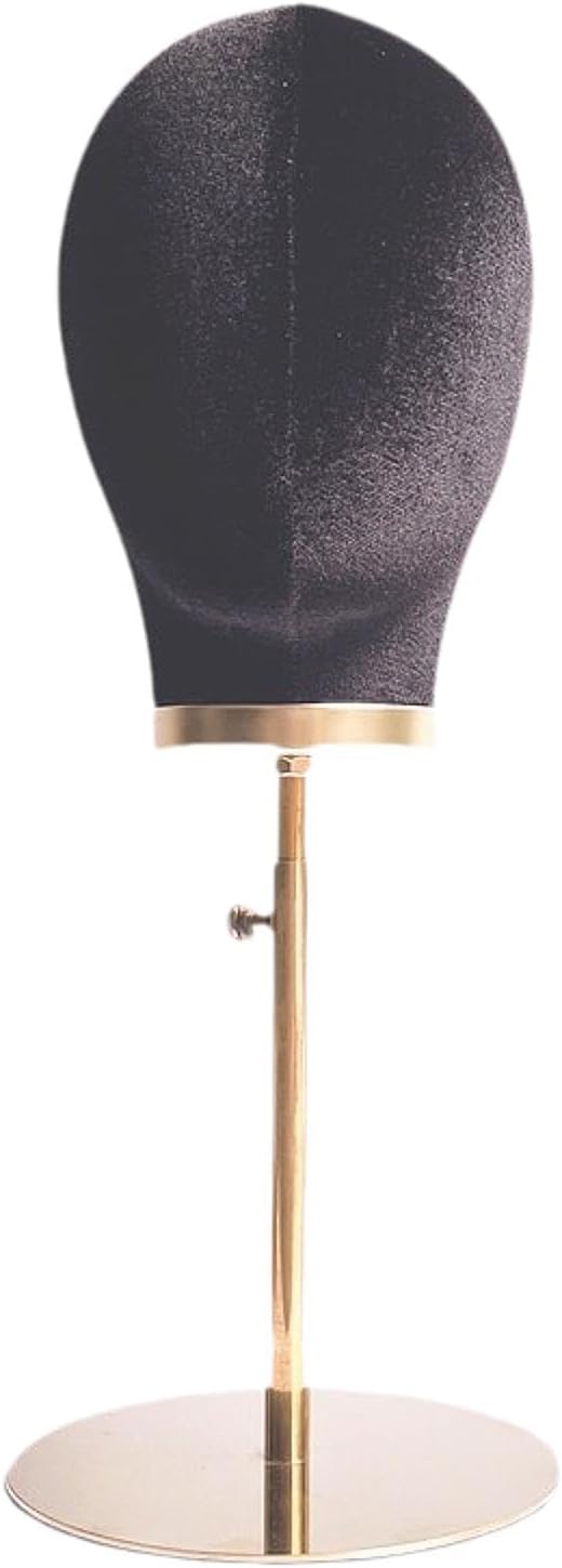 Stand, Mannequin Head Model, Fashionable Head Circumference 54 Cm, Tabletop, Versatile Metal Base for Salon, Barbershop, black velvet