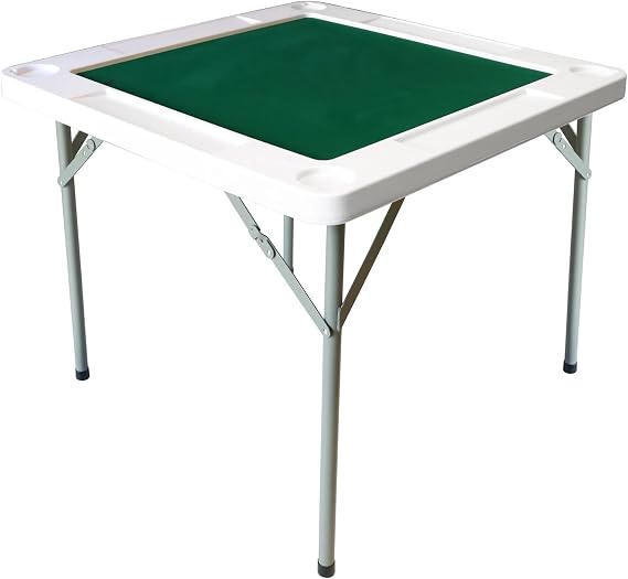 Folding Mahjong Table Plastic Table 4-Player Indoor Outdoor Mahjong Game Portable Folding Playing with Cup