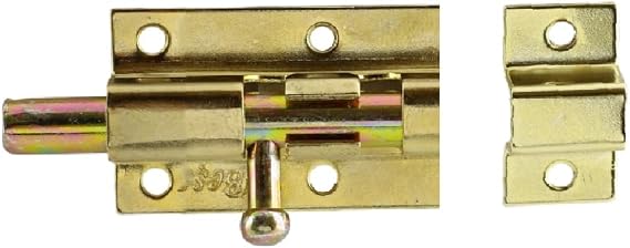 Badem10 Küçük Mavzer Sürgü Sürgülü Sürgüsü Kilit 25x40 mm Kapı Pencere Emniyet Kilidi Metal Prinç Sarı