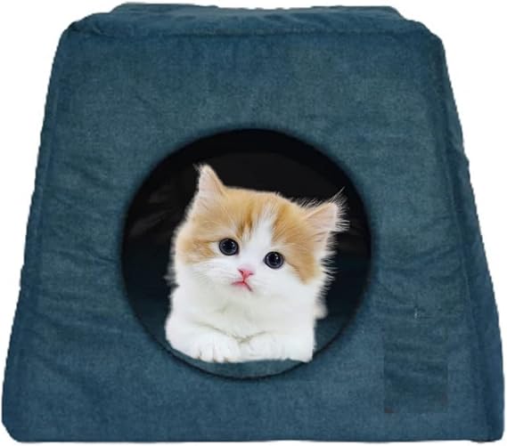 Kedi yatağı-Kedi evi-3 fonksiyonlu-Katlanır- Kedi Alaska evi-Kedi Eskimo evi-Kedi mağarası (Larcivert, Düz) [Enerji Sınıfı A]