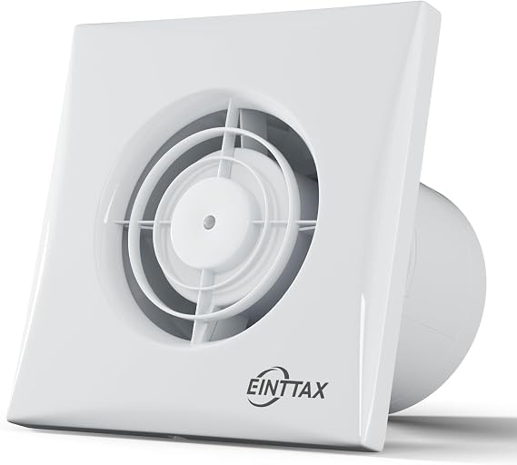 4 Inch 100mm Bathroom Extractor Fan, 12W Silent Bathroom Fan, Airflow 130m³/h, Wall/Window Mounted Extractor Fan for Kitchen, Toilet, Garage, Attic Ventilation, 34 dB, Pearl White