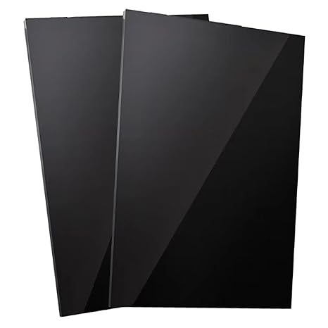 2 Pack A4 Black Acrylic Sheets - 297mm×210mm, 3mm Thick Plexiglass Plastic Acrylic Sheet, Plastic Sheet Plexiglass Panels for Decoration, Display, Picture Frame, Painting