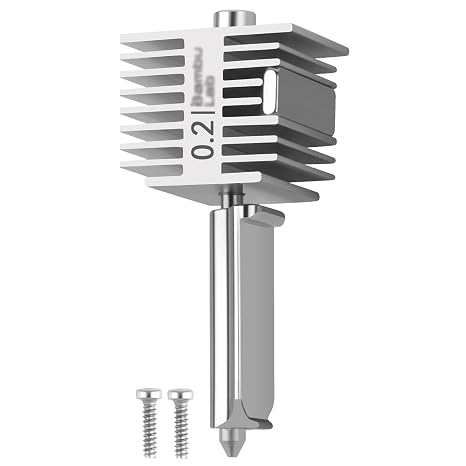 A1/A1mini Hotend 0.2mm High Temp&Fast Speed Stainless Steel Nozzle+Heating Block Integrated Structure Compatible with Bambu Lab A1&A1 Mini 3D Printer