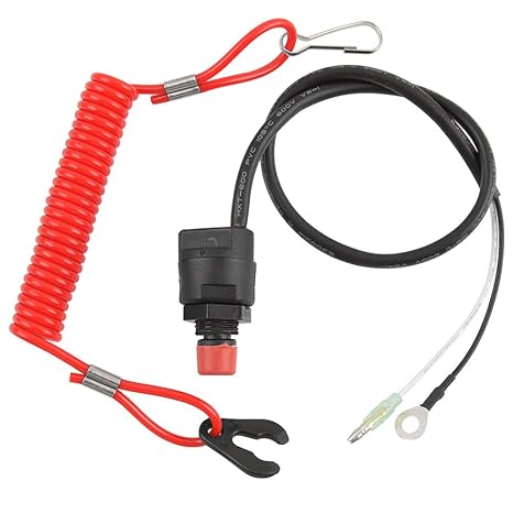 Universal Boat Outboard Engine Motor Lanyard Kill Urgent Stop Switch and Safety Tether Lanyard for Outboard Motors ATV Boat Bike