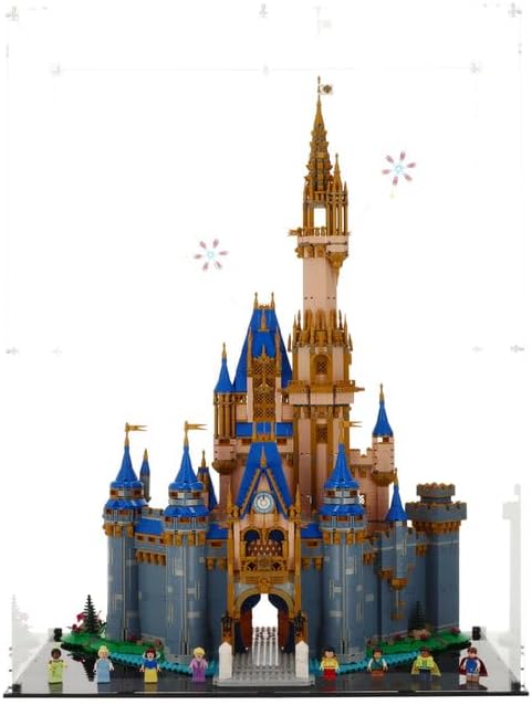 Display Case compatible with Lego 43222 Disney Castle, (Clear Back Panel)