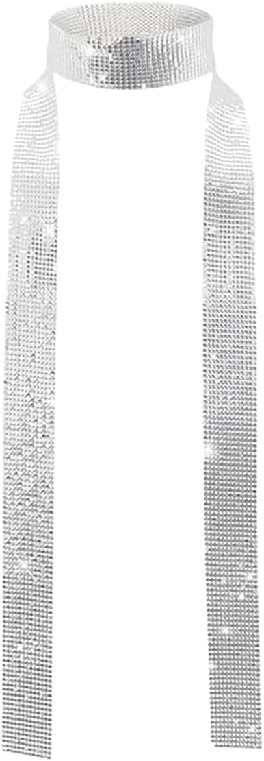 Silver Sequin Scarf,Elegant Shiny Neck Wrap for Women,Party Neck Accessory for Wedding,Prom,New Year's Eve & Special Occasions