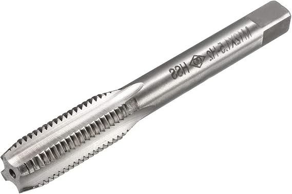 TA-VIGOR M12 x 1.5mm Straight Flute Screw Thread Tap, Thread Milling Tap with H2 Tolerance, HSS Straight 4 Flutes Metric Machine Tap for Drilling and Tapping