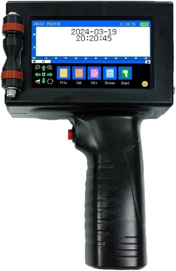 Wide Coding Applications Portable 12.7mm Handheld Thermal Inkjet Printer Non-encrypted QR Barcode Counter Logo Date Label Coding Machine Lightweight and Convenient(Without ink)