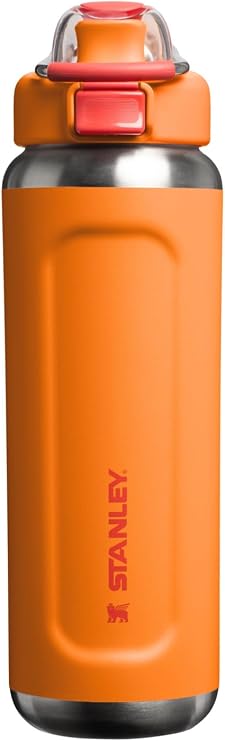 Stanley 1913 Wellspring Bottle 0.7L - 12 Hours Cold - 40 Hours Ice Cream - BPA Free Stainless Steel Water Bottle - Dishwasher Safe - Vacuum Insulation - Golden Coral