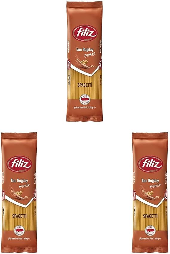 Filiz Tam Buğday Spagetti Makarna (Çubuk) 350 Gr 3lü paket