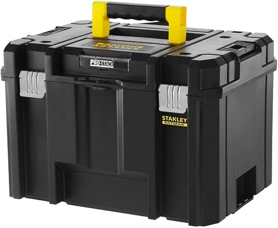 STANLEY FATMAX PRO-STACK VI Deep Tool Box, Removable Tray, Metal Clasps, Wide Handle, Stackable and Safe, Dimensions 44 x 30 x 13 cm, FMST1-71971