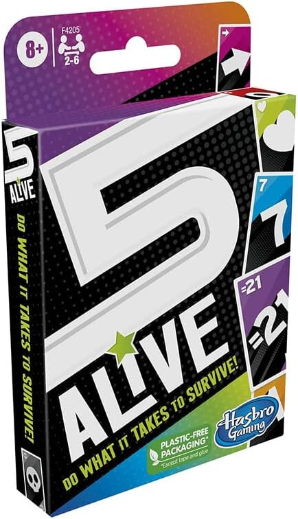 Hasbro Gaming - 5 Alive - Card Game for Kids - Fun Game for The Whole Family - Card Game for 2 to 6 Players - Age: 8+
