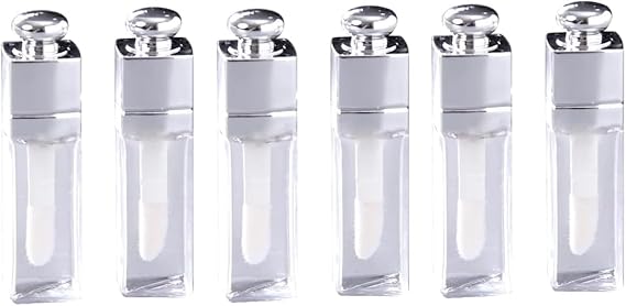 6 Pcs 3ml Empty Lip Gloss Tubes Containers Clear Refillable Lip Balm Bottles Transparent Mini Lipstick Containers for DIY Makeup Lip Gloss Makeup