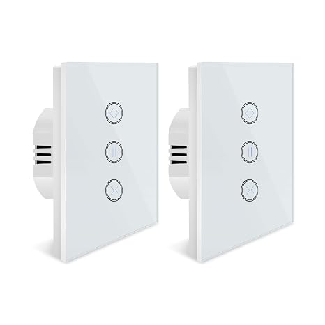 Alexa Roller Shutter Switch WiFi Roller Shutter Switch Smart Blinds Switch with Touch Panel Compatible with Alexa and Google Home App Controllable and Timer Function