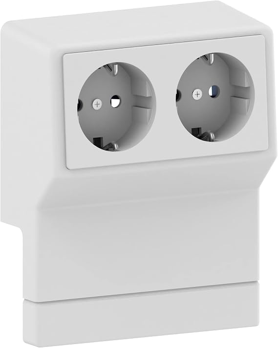 Habengut 2-way socket outlet unit for skirting board 50 mm | Content: 1 piece