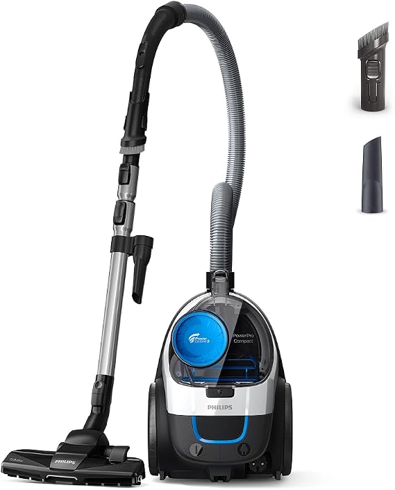 Philips FC9332 / 09 Aspiradora sin bolsa PowerPro Compact (900 W, volumen de polvo de 1,5 L, cepillo integrado) blanco [Energy Class A]