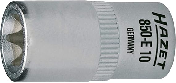 HAZET 850-E10 25 mm E 10 Torx Profile Socket - Chrome-Plated/Polished
