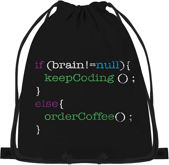 Programmer Loves Coffee Nerd Drawstring Sport Bag Colorful Swim Bag Foldable Drawstring Gym Bag For Women Yoga Children