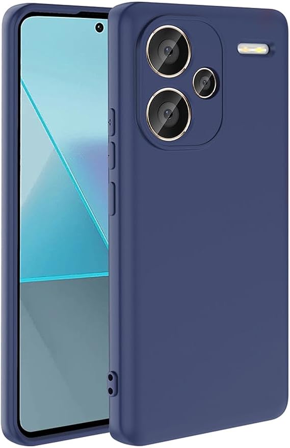 Xiaomi Redmi Note 13 Pro Plus 5G ile uyumlu Kılıf Lansman Tasarım İç Yüzeyi Kadife Silikon Lacivert
