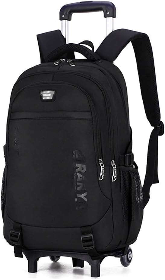 Rolling School Backpack,Two Wheels Trolley School Waterproof Primary Kids Bag Removable Outdoor Travel Nylon Kids Luggage,C