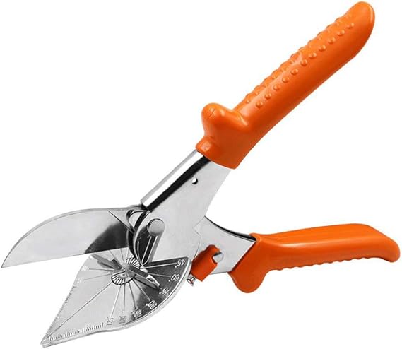 Multi Angle Mitre Shear Cutter 45-135 adjustable degree, Adjustable Angle Scissors Multi Scissor Angled Miter Cutter for Cutting PE Plastic Soft Wood Trunking Shears PVC