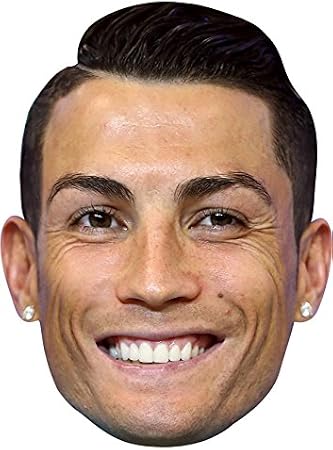 FoxyPrinting CRISTIANO RONALDO JB - Footballer Fancy Dress Cardboard Celebrity Cardboard Party Face Mask Fancy Dress