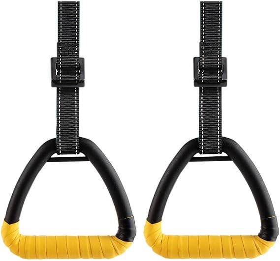 Olympic Rings with Straps Workout Gymnastic Rings, 2 Meters Long Can Hold 880 Pounds/400 KGS, Pull Up Exercise Rings Perfect for Strength Training, Pull-Ups and Dips
