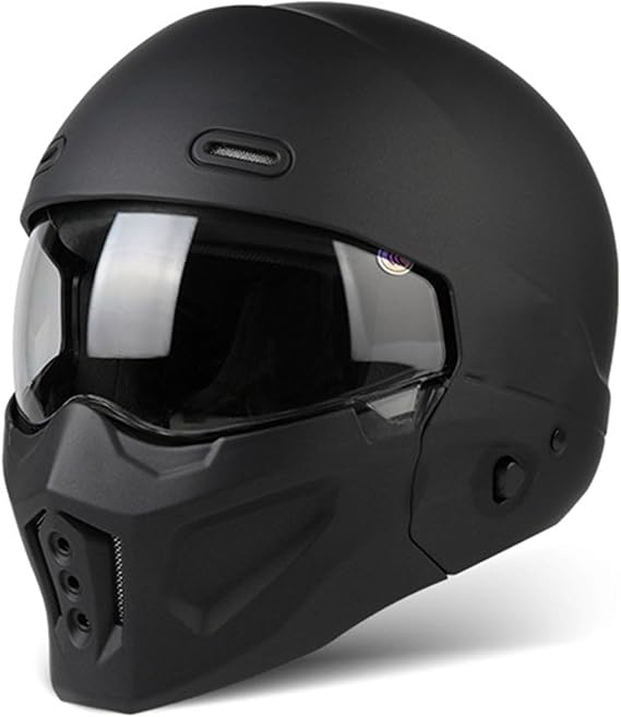Motorcycle Full Face Helmet Adult Vintage Motorbike Helmets ECE/DOT Approved Men Women Classic Style Jet Sports Racing Touring Helmets with Sun Visor Open Face Helmet