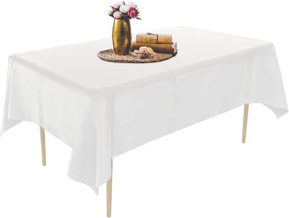 Puricon Pack of 6 Disposable Tablecloths Table Covers - White