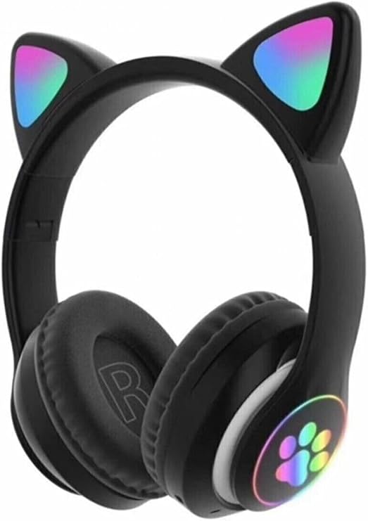 Teknosepetim Kulaküstü Mikrofonlu Çocuklar Için Oyuncu Kulaklığı Cat Kulaklık Kedi Rgb Işıklı Kedı Kulaklık