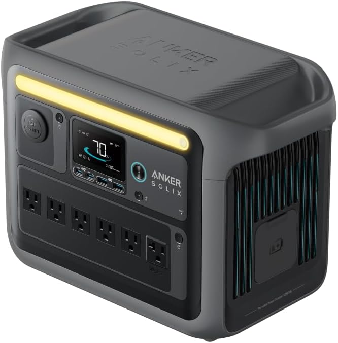 Anker Solix C1000 Portable Power Station Portable Power Supply 1056Wh 58 min Fast Charging High Output AC Rated 1500W / Max Momentary 2000W / SurgePad 2000W, 6 Ports Long Life 10 Years Lithium Iron